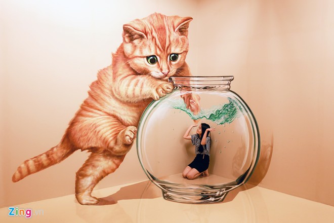 Bức tranh 3D mèo: \